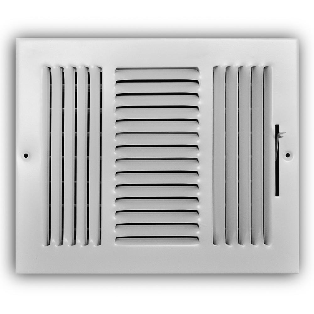 Everbilt 10 in. X 8 in. 3-Way Steel Wall/Ceiling Register in White